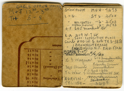Pages from Mervin's notebook