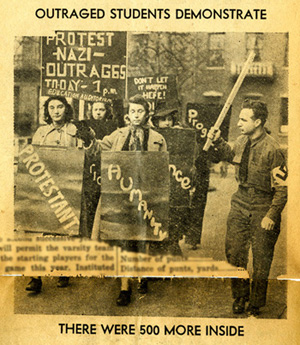 Naomi Rothschild protesting the Nazis